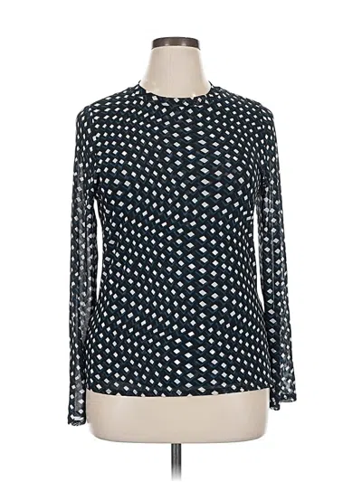 Pre-owned Inc International Concepts Long Sleeve Blouse In Black