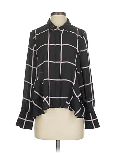 Pre-owned Inc International Concepts Long Sleeve Blouse In Black