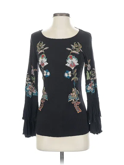 Pre-owned Inc International Concepts Long Sleeve Blouse In Black