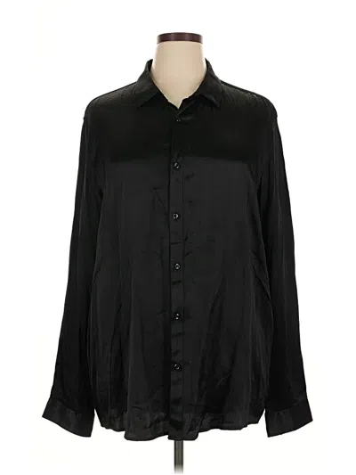 Pre-owned Inc International Concepts Long Sleeve Blouse In Black