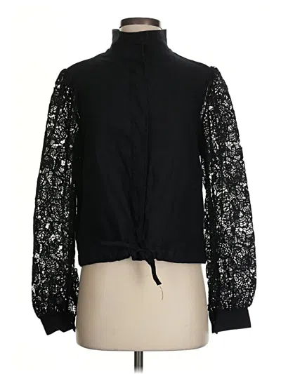 Pre-owned Inc International Concepts Long Sleeve Blouse In Black
