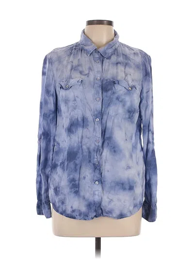 Pre-owned Inc International Concepts Long Sleeve Blouse In Blue