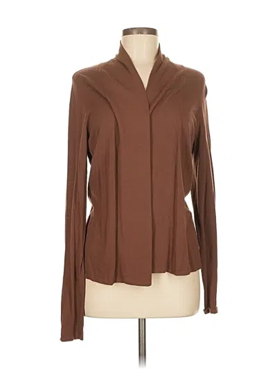 Pre-owned Inc International Concepts Long Sleeve Blouse In Brown