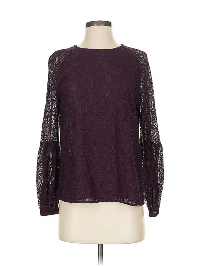 Pre-owned Inc International Concepts Long Sleeve Blouse In Burgundy