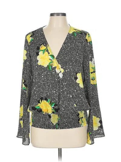 Pre-owned Inc International Concepts Long Sleeve Blouse In Green