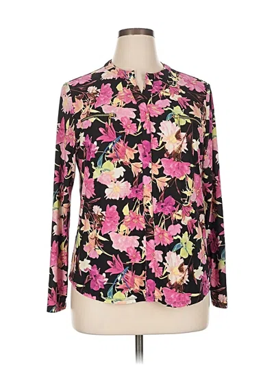 Pre-owned Inc International Concepts Long Sleeve Blouse In Pink