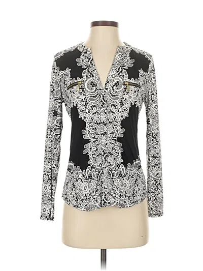 Pre-owned Inc International Concepts Long Sleeve Blouse In Silver