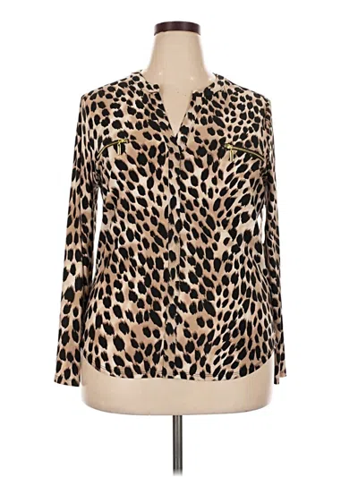Inc International Concepts Long Sleeve Blouse In Tan