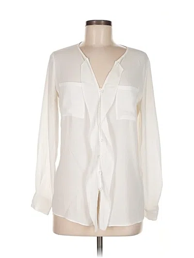 Pre-owned Inc International Concepts Long Sleeve Blouse In White