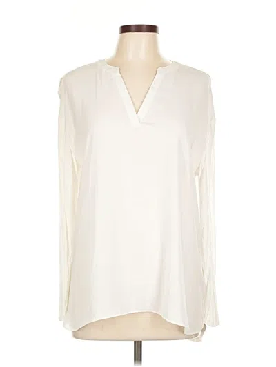 Pre-owned Inc International Concepts Long Sleeve Blouse In White