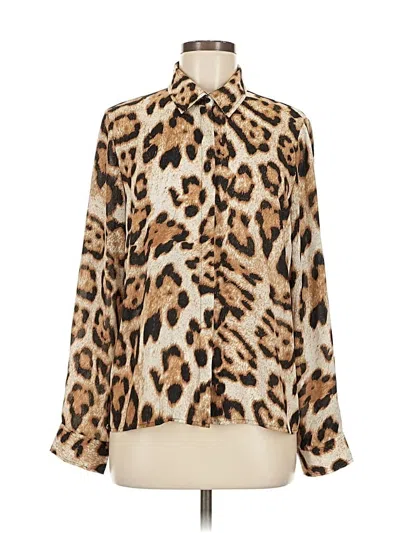 Pre-owned Inc International Concepts Long Sleeve Blouse In White