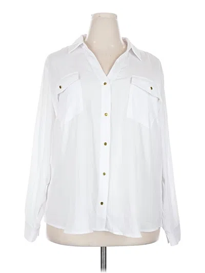 Inc International Concepts Long Sleeve Blouse In White