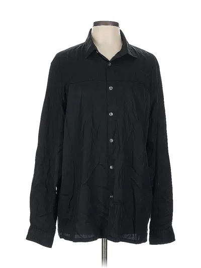 Pre-owned Inc International Concepts Long Sleeve Button Down Shirt In Black
