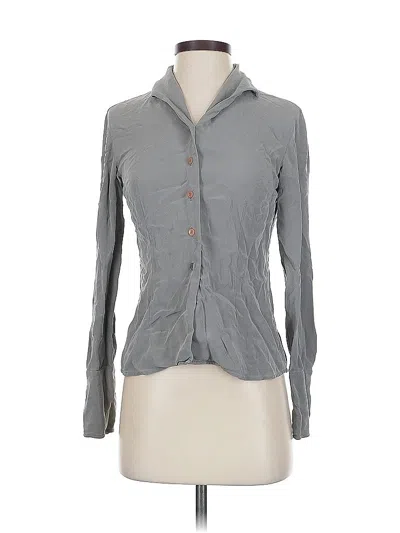 Pre-owned Inc International Concepts Long Sleeve Silk Top Gray Cowl Neck Tops