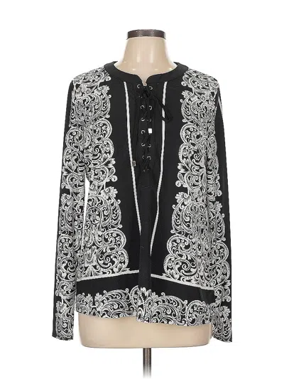 Pre-owned Inc International Concepts Long Sleeve T-shirt In Black