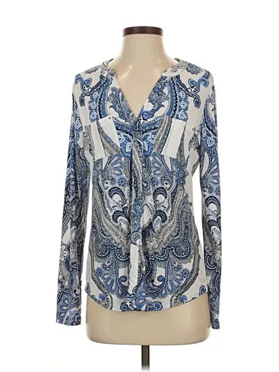 Pre-owned Inc International Concepts Long Sleeve T-shirt In Blue