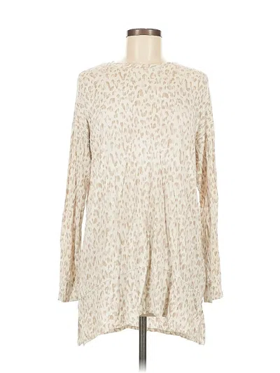 Pre-owned Inc International Concepts Long Sleeve T-shirt In White