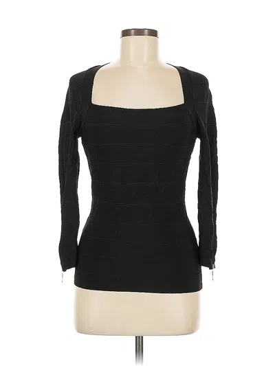 Pre-owned Inc International Concepts Long Sleeve Top Black Square Neckline Tops
