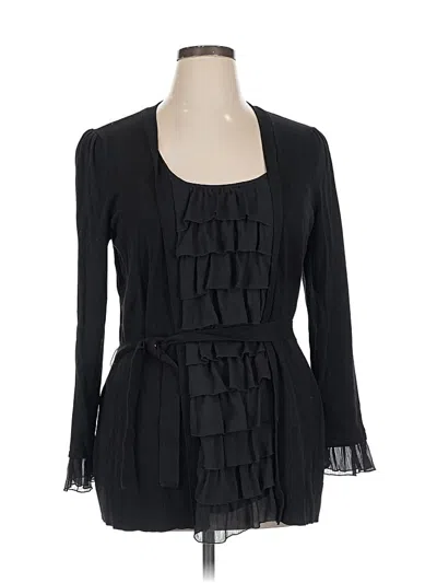 Pre-owned Inc International Concepts Long Sleeve Top Black Square Neckline Tops