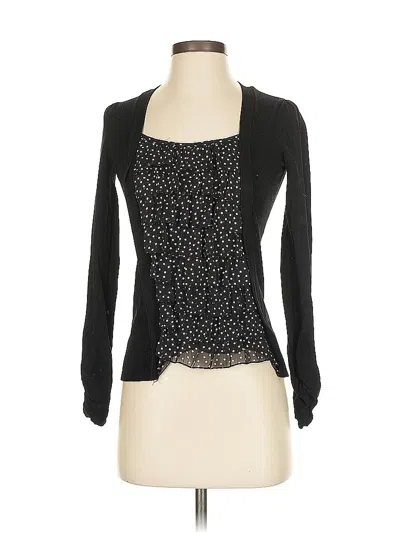 Pre-owned Inc International Concepts Long Sleeve Top Black Sweetheart Neckline Tops