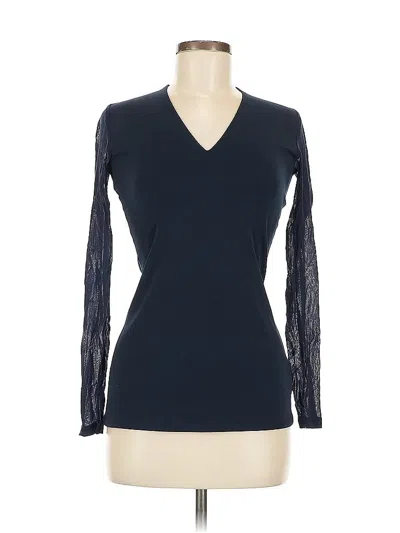 Pre-owned Inc International Concepts Long Sleeve Top Blue V Neck Tops