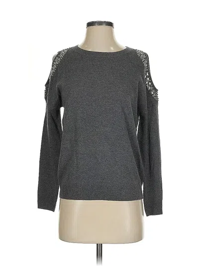 Pre-owned Inc International Concepts Long Sleeve Top Gray Boatneck Tops