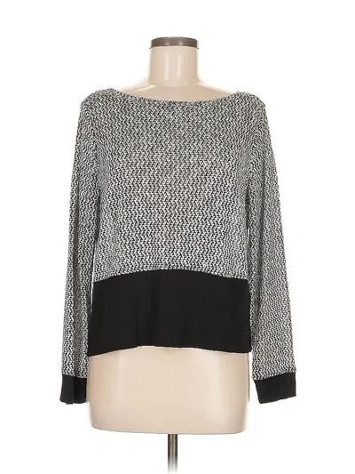 Pre-owned Inc International Concepts Long Sleeve Top Gray Boatneck Tops