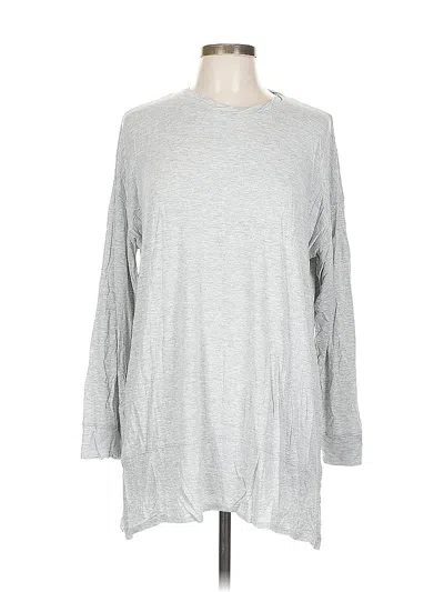 Pre-owned Inc International Concepts Long Sleeve Top Gray Crew Neck Tops