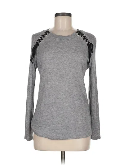 Pre-owned Inc International Concepts Long Sleeve Top Gray Crew Neck Tops