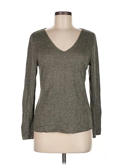 Pre-owned Inc International Concepts Long Sleeve Top Gray V Neck Tops