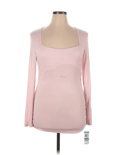 Pre-owned Inc International Concepts Long Sleeve Top Pink Sweetheart Neckline Tops