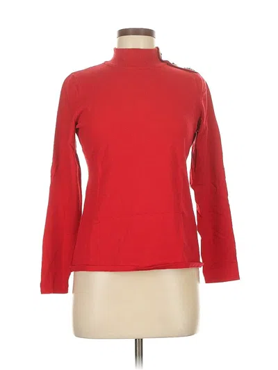 Pre-owned Inc International Concepts Long Sleeve Top Red Turtleneck Tops