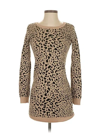 Pre-owned Inc International Concepts Long Sleeve Top Tan Boatneck Tops In Brown