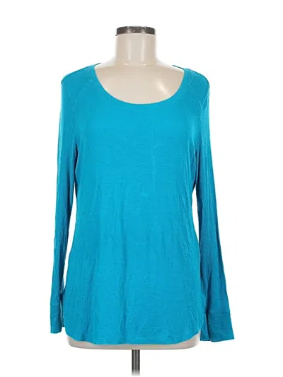 Pre-owned Inc International Concepts Long Sleeve T-shirt In Blue