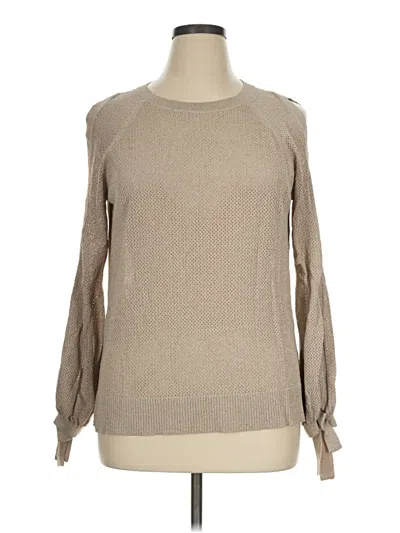 Pre-owned Inc International Concepts Long Sleeve T-shirt In Tan