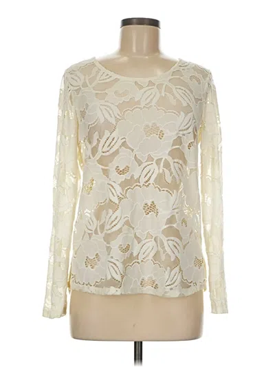 Pre-owned Inc International Concepts Long Sleeve T-shirt In White