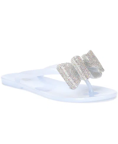 Inc International Concepts Madena Bow Jelly Sandals, Created For Macy's In Silver