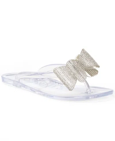 Inc International Concepts Madena Bow Jelly Sandals, Created For Macy's In Silver