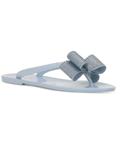 Inc International Concepts Madena Flip Flops Women Blue Bow Sandals Zpo3886
