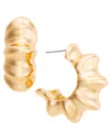 Inc International Concepts Medium Wavy C-hoop Earrings, 1.29", Exclusively At Macy's In Gold
