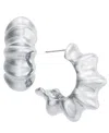 Inc International Concepts Medium Wavy C-hoop Earrings, 1.29", Exclusively At Macy's In Silver