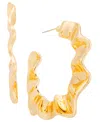 Inc International Concepts Medium Wavy C-hoop Earrings, 1.57", Exclusively At Macy's In Gold