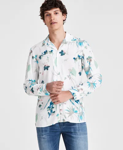 Inc International Concepts Men's Antonio Floral Camp Shirt, Created For Macy's In Neo Natural