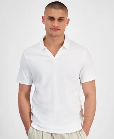 Inc International Concepts Men's Johnny Interlock Polo Shirt, Created For Macy's In Bright White