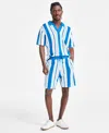 INC INTERNATIONAL CONCEPTS MEN'S REGULAR-FIT CROCHETED STRIPE 7" DRAWSTRING SHORTS, CREATED FOR MACY'S