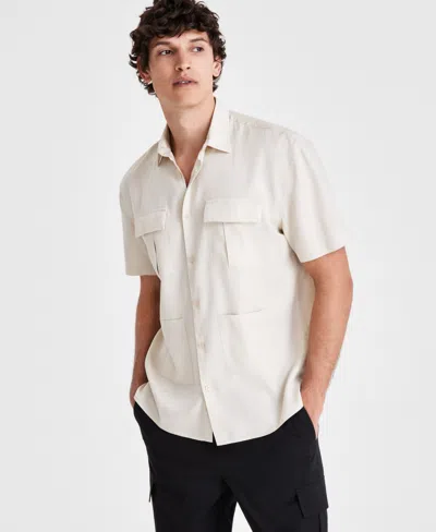 Inc International Concepts Men's Tino Pocket Shirt, Created For Macy's In Grain
