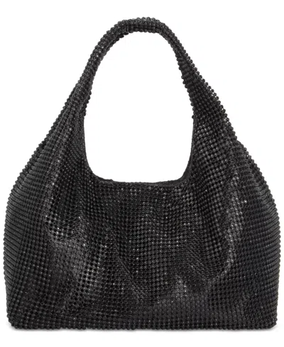 Inc International Concepts Mesh Crystal Hobo Bag, Created For Macy's In Black