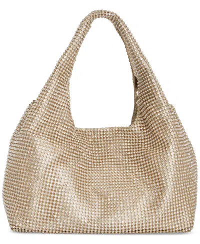 Inc International Concepts Mesh Crystal Hobo Bag, Created For Macy's In Gold