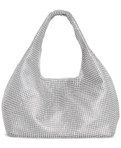 Inc International Concepts Mesh Crystal Hobo Bag, Created For Macy's In Gray