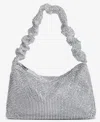 Inc International Concepts Mesh Scrunch Handle Bag, Exclusively At Macy's In Silver